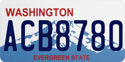 WA license plate ACB8780