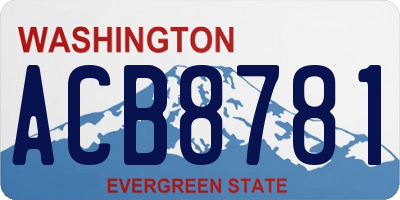 WA license plate ACB8781