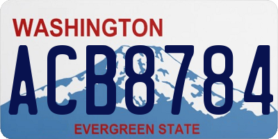 WA license plate ACB8784