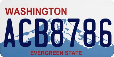 WA license plate ACB8786