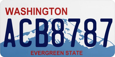 WA license plate ACB8787