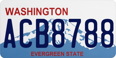 WA license plate ACB8788