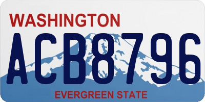 WA license plate ACB8796