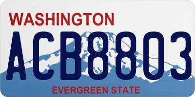 WA license plate ACB8803