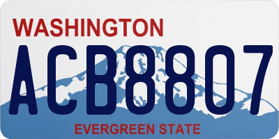 WA license plate ACB8807