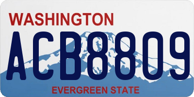 WA license plate ACB8809