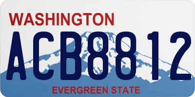 WA license plate ACB8812