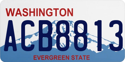 WA license plate ACB8813