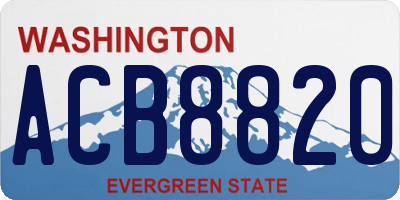WA license plate ACB8820