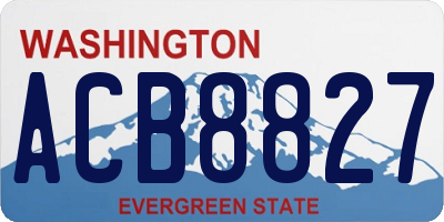 WA license plate ACB8827