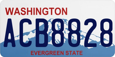 WA license plate ACB8828
