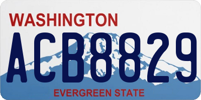 WA license plate ACB8829