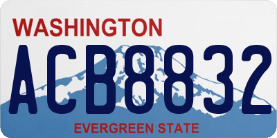 WA license plate ACB8832