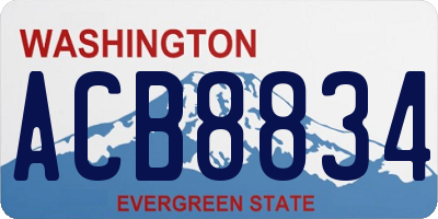WA license plate ACB8834