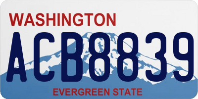 WA license plate ACB8839