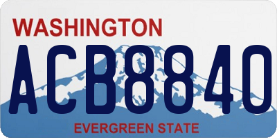 WA license plate ACB8840