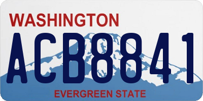 WA license plate ACB8841
