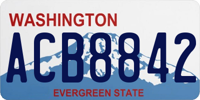 WA license plate ACB8842
