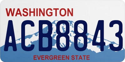 WA license plate ACB8843