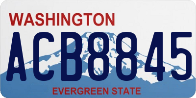 WA license plate ACB8845