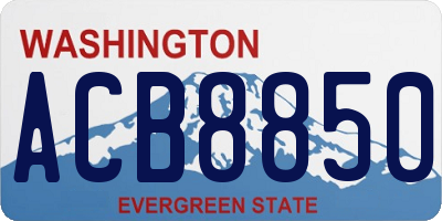WA license plate ACB8850