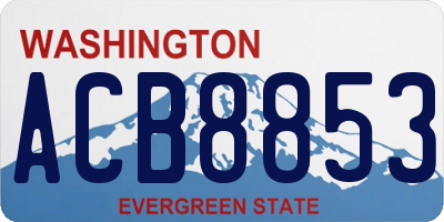 WA license plate ACB8853