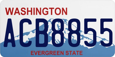 WA license plate ACB8855