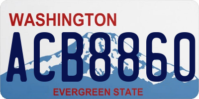 WA license plate ACB8860