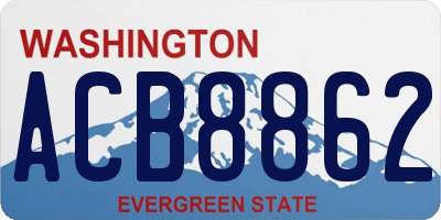 WA license plate ACB8862