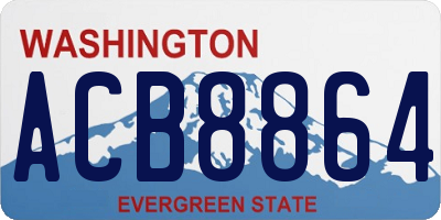 WA license plate ACB8864