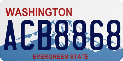 WA license plate ACB8868