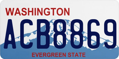 WA license plate ACB8869