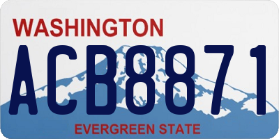 WA license plate ACB8871