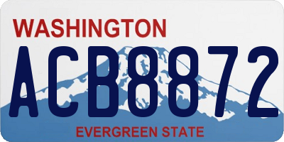 WA license plate ACB8872