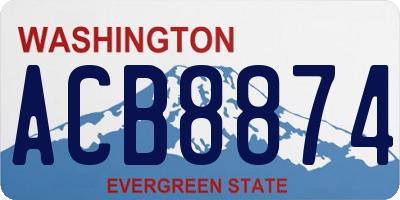 WA license plate ACB8874