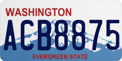 WA license plate ACB8875