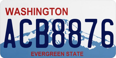WA license plate ACB8876