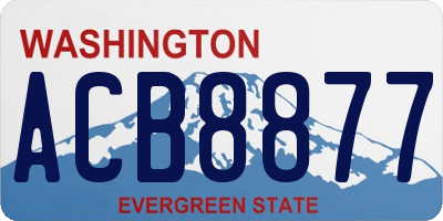 WA license plate ACB8877