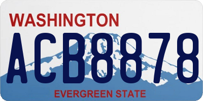 WA license plate ACB8878