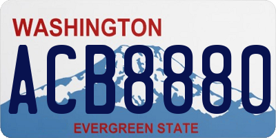 WA license plate ACB8880