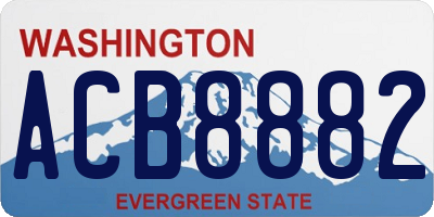 WA license plate ACB8882