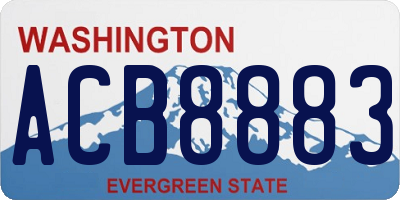 WA license plate ACB8883