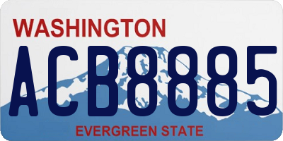 WA license plate ACB8885