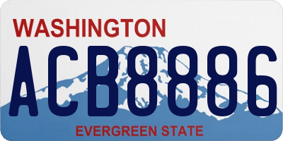 WA license plate ACB8886