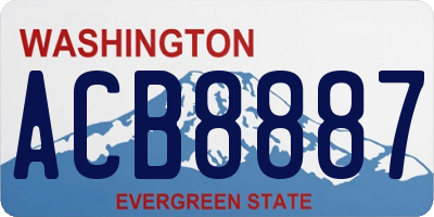 WA license plate ACB8887