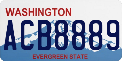 WA license plate ACB8889