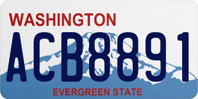 WA license plate ACB8891