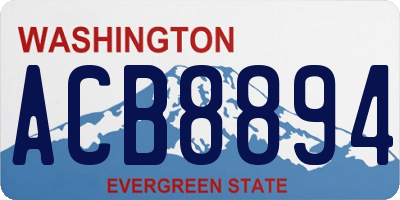 WA license plate ACB8894