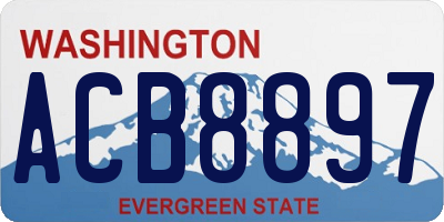 WA license plate ACB8897
