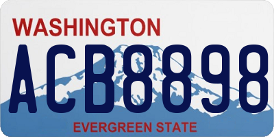WA license plate ACB8898
